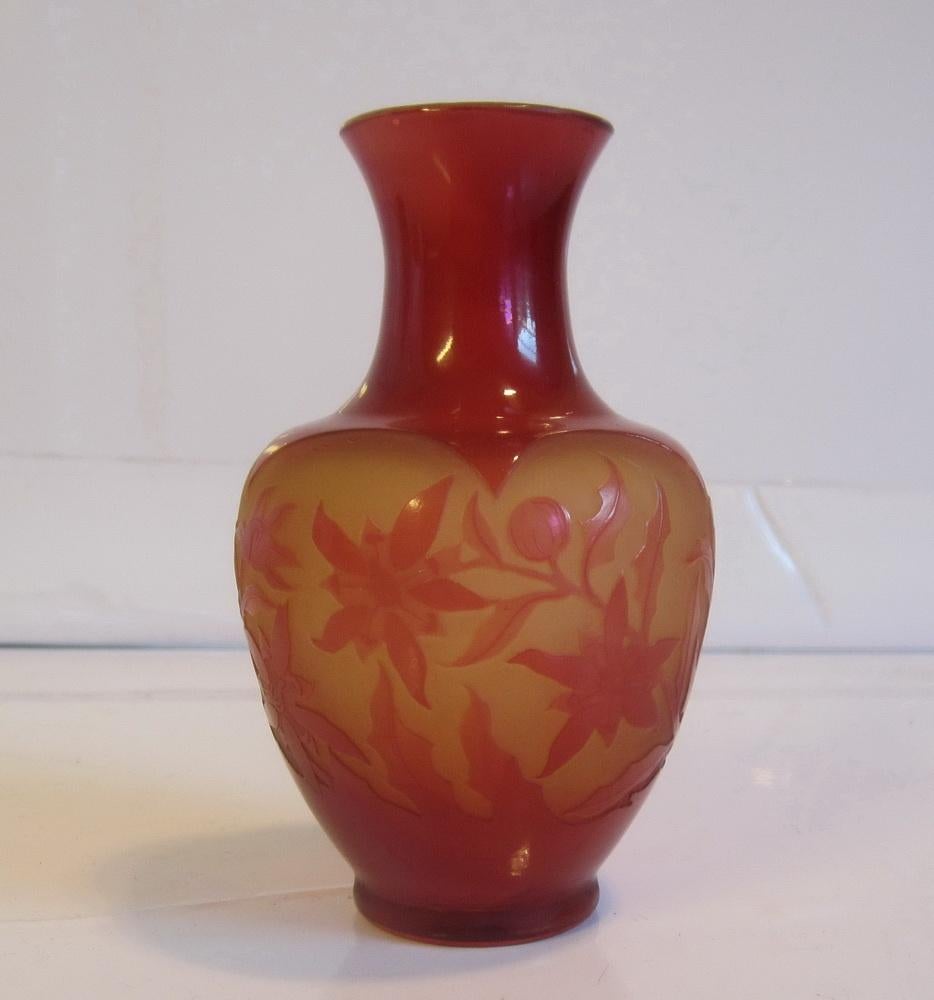 Vase ancien en verre camée D'Argental, art nouveau, ca1900, Antiquités & Art, Antiquités | Verre & Cristal, Envoi