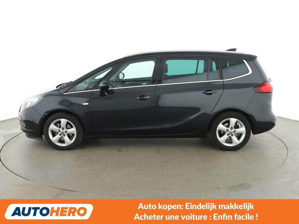 Opel Zafira Tourer 1.4 Turbo Cosmo (bj 2016, automaat), Auto's, Gebruikt, Zwart, Leder, 159 g/km