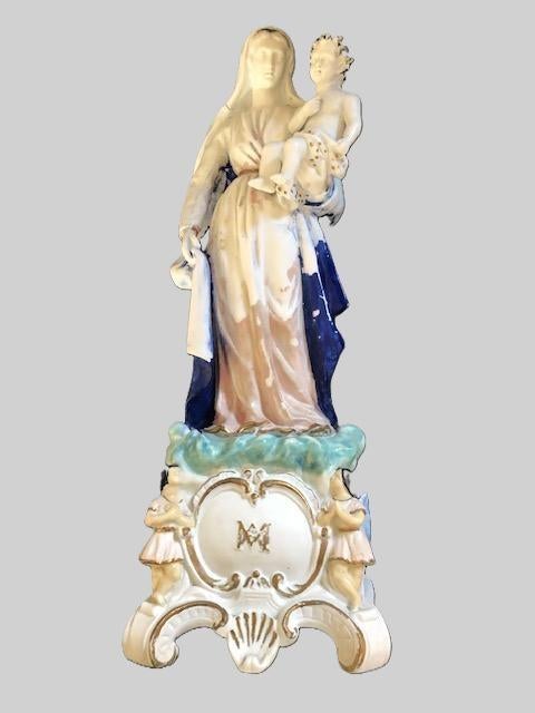 Biscuit en porcelaine Religion signé J.P. 40 cm, Antiquités & Art, Enlèvement ou Envoi