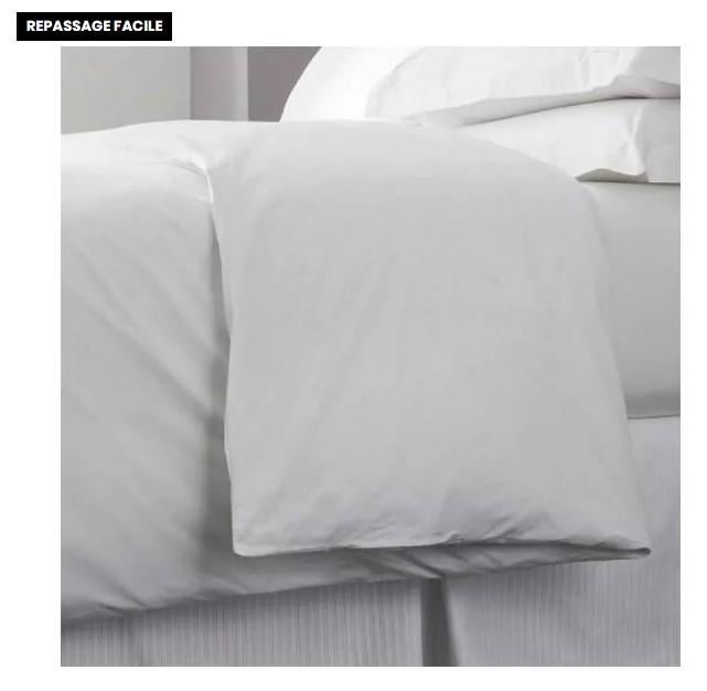 3 Housses de couette percale de polycot. CHENONCEAU 260x 240, Maison & Meubles, Housse de couette, Comme neuf, Enlèvement, Blanc