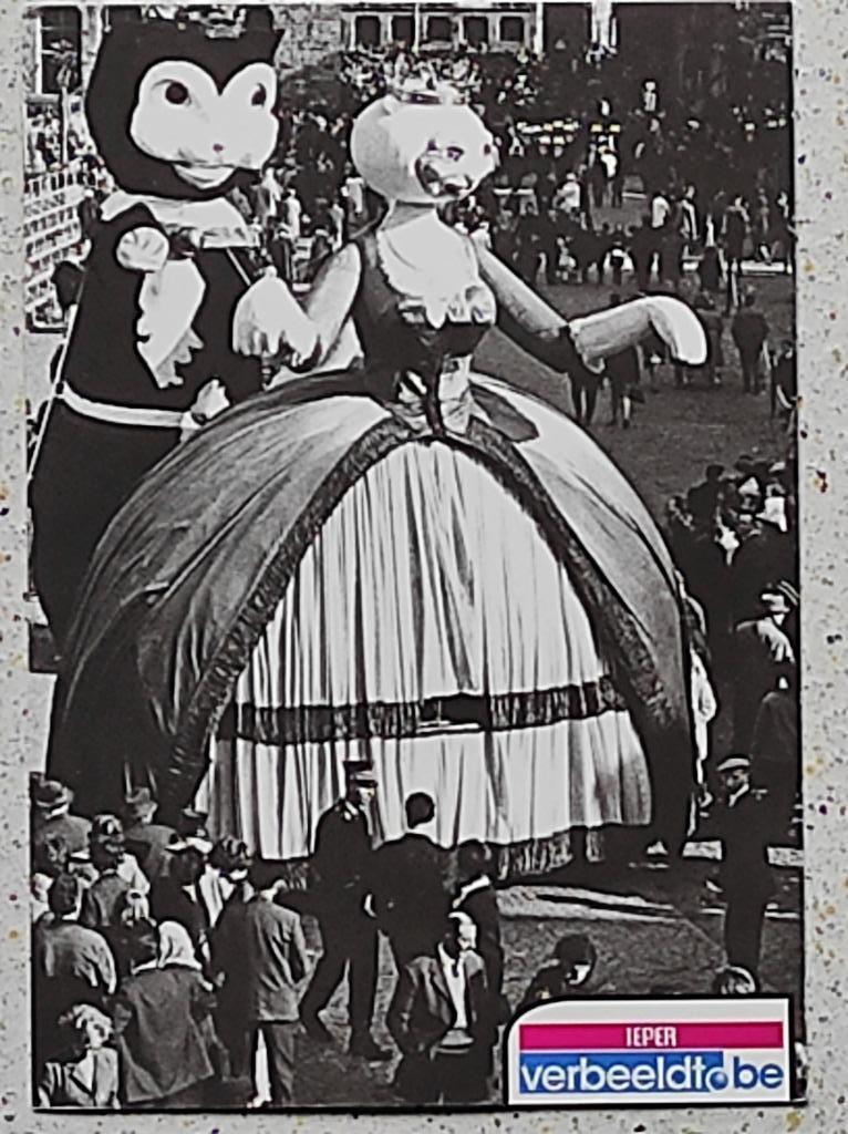 Kattenstoet Ieper, 5 historische postkaarten -> zie foto's, Ophalen of Verzenden, Ongelopen, West-Vlaanderen