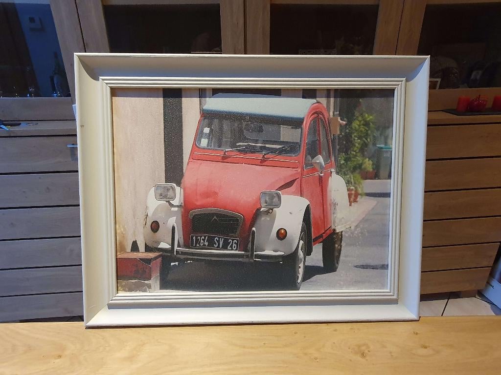 Tableau style vintage ancienne voiture coccinelle, Antiquités & Art, Enlèvement