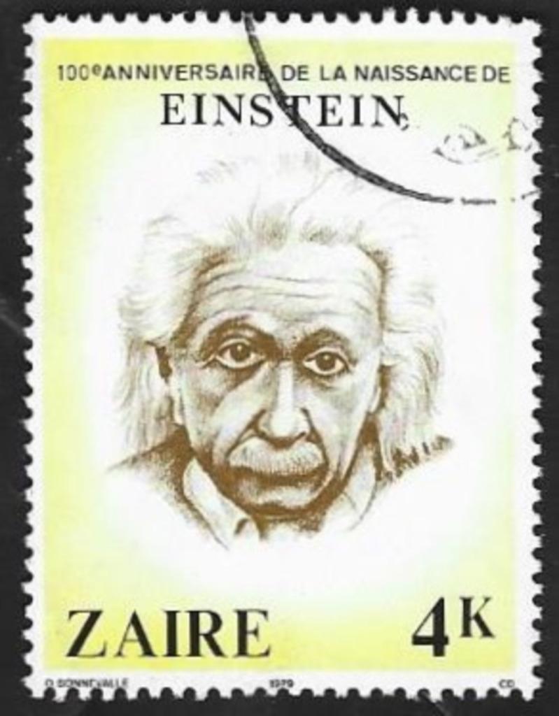 1 Postzegel Albert Einstein - Zaïre, Enlèvement ou Envoi, Autres pays, Affranchi