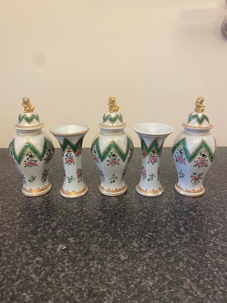 Antiek Chinese exportporseleinen porseleinen kaststel, Antiek en Kunst, Ophalen of Verzenden