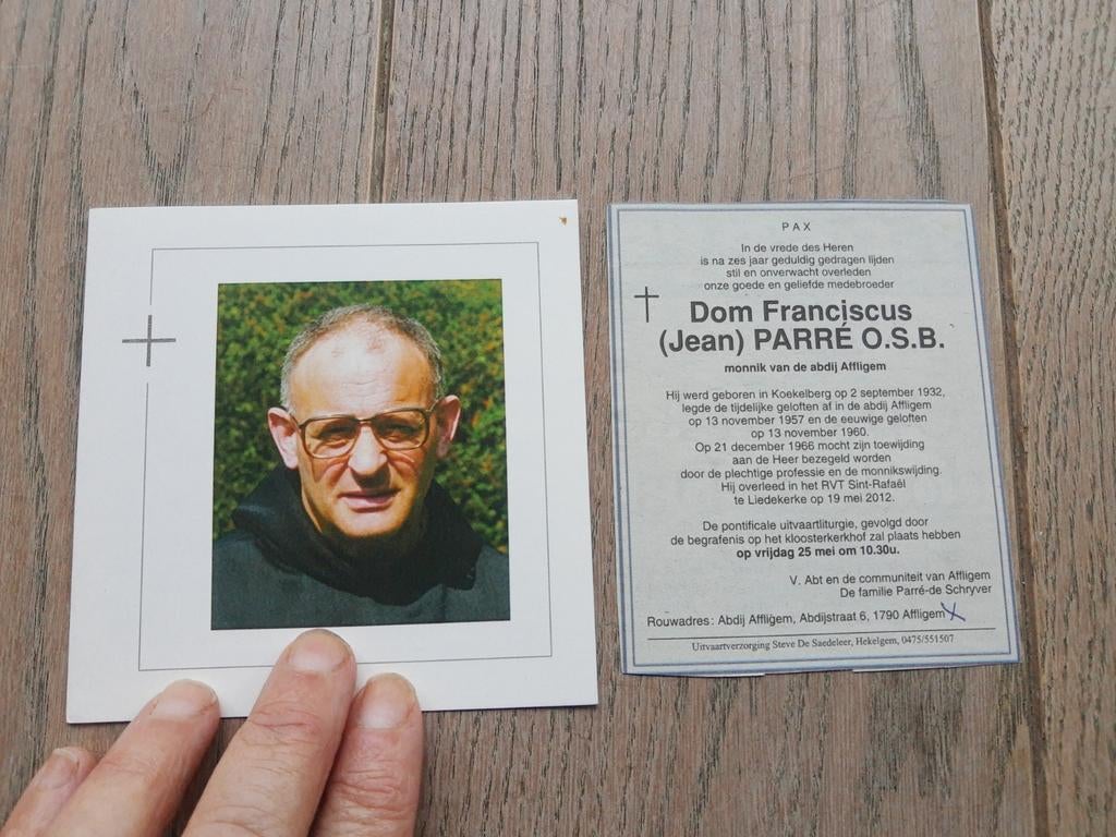 Bp monnik abdij Affligem, dom Franciscus, 1932-2012, Koekela, Ophalen of Verzenden
