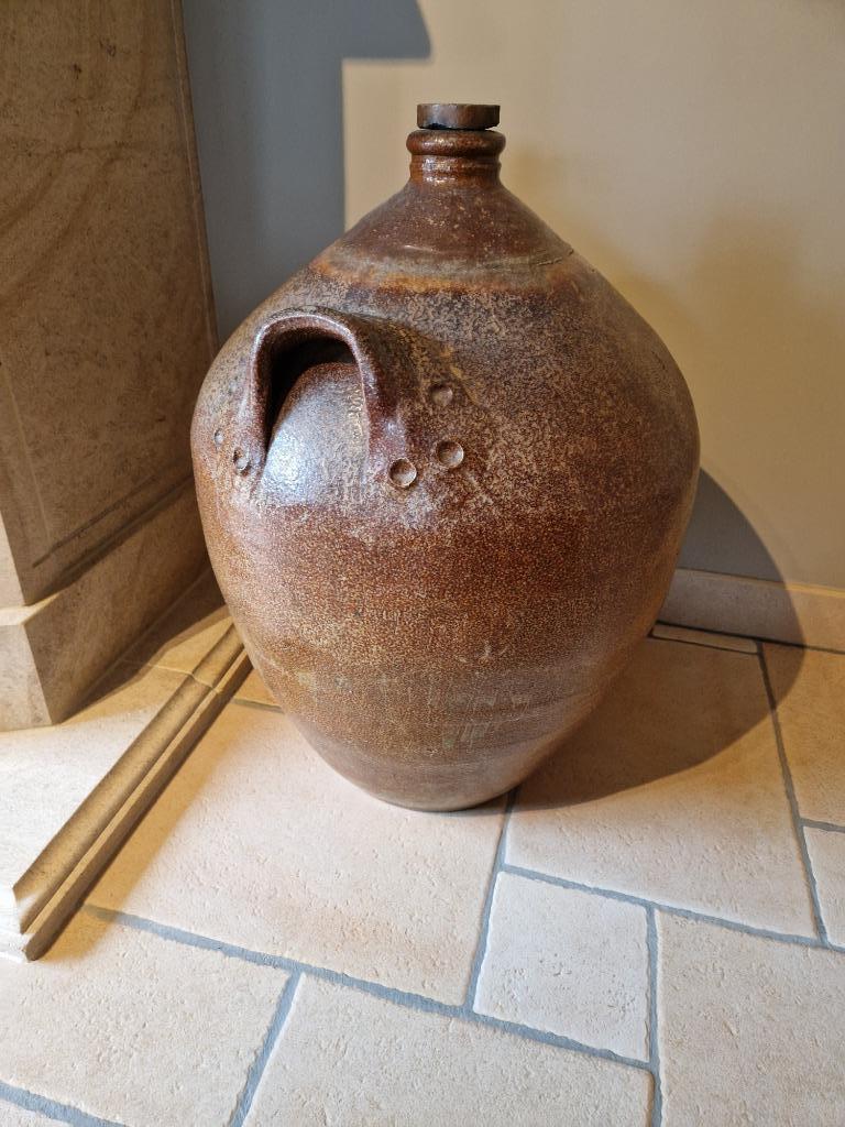 Oude geglazuurde Franse kruik, Antiquités & Art, Antiquités | Céramique & Poterie, Envoi