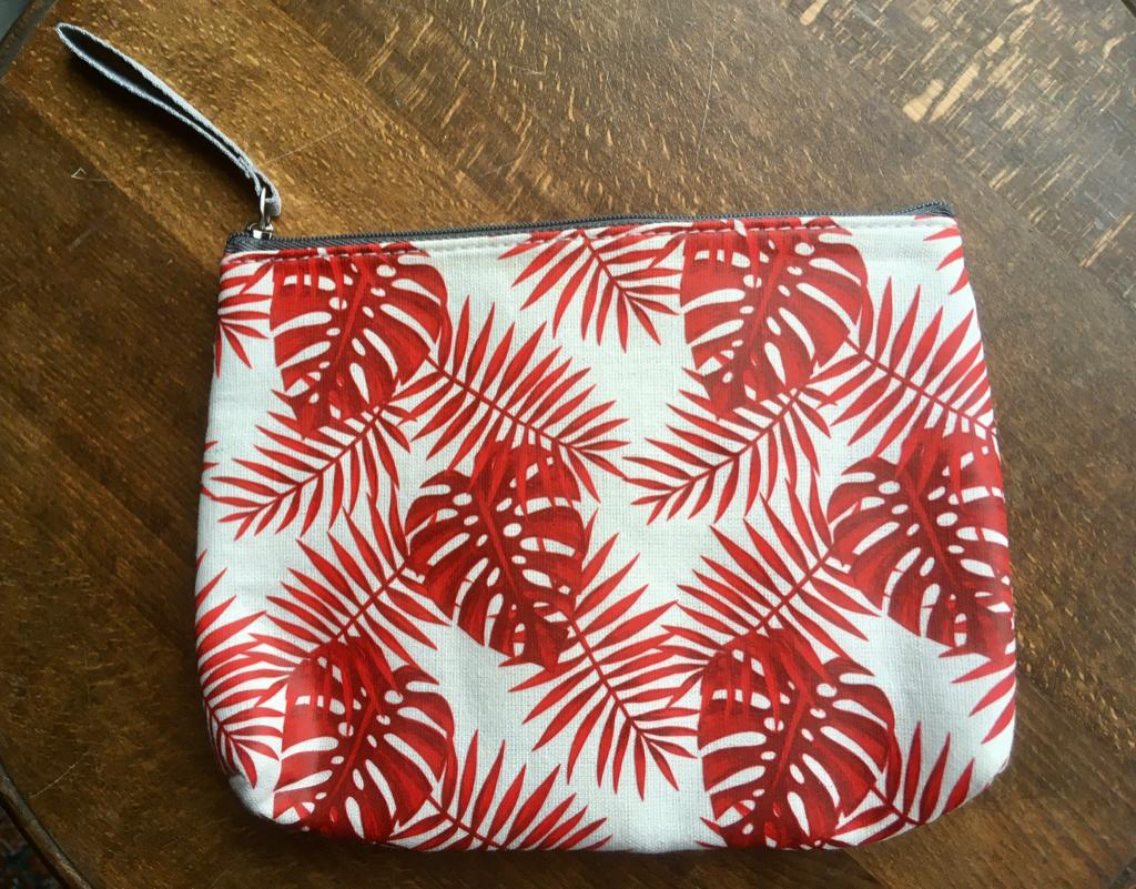 Nieuwe, kleine, rood/wit, florale etui met rits, Handtassen en Accessoires, Toilettassen, Ophalen, Nieuw, Rood, Jongen of Meisje