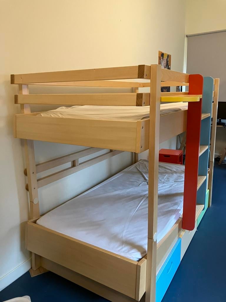 Lit superposé Calico + armoire et chevets, Ophalen, Gebruikt, Stapelbed