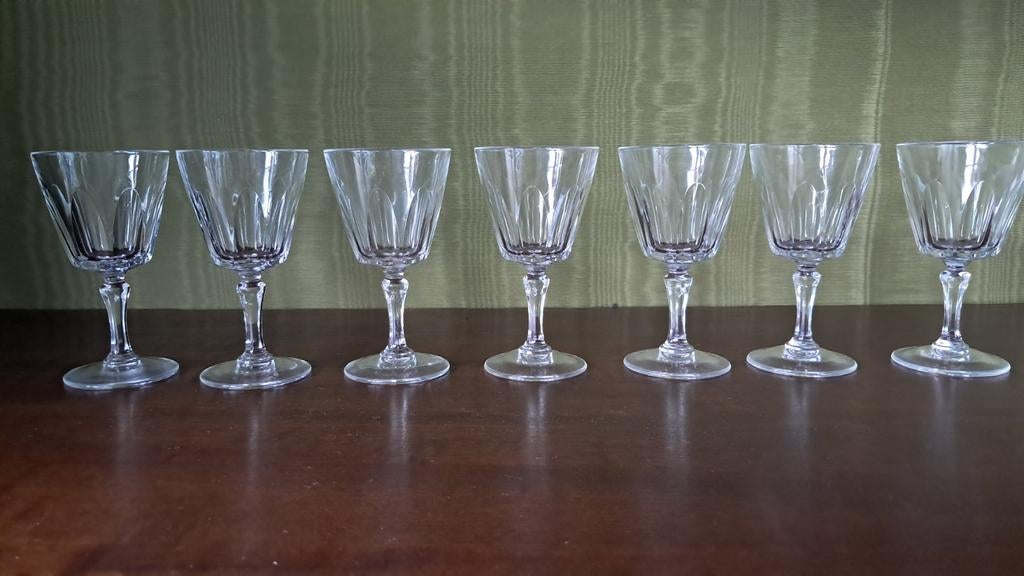 7 verres à liqueur CRISTAL D'ARQUES, Collections, Enlèvement ou Envoi