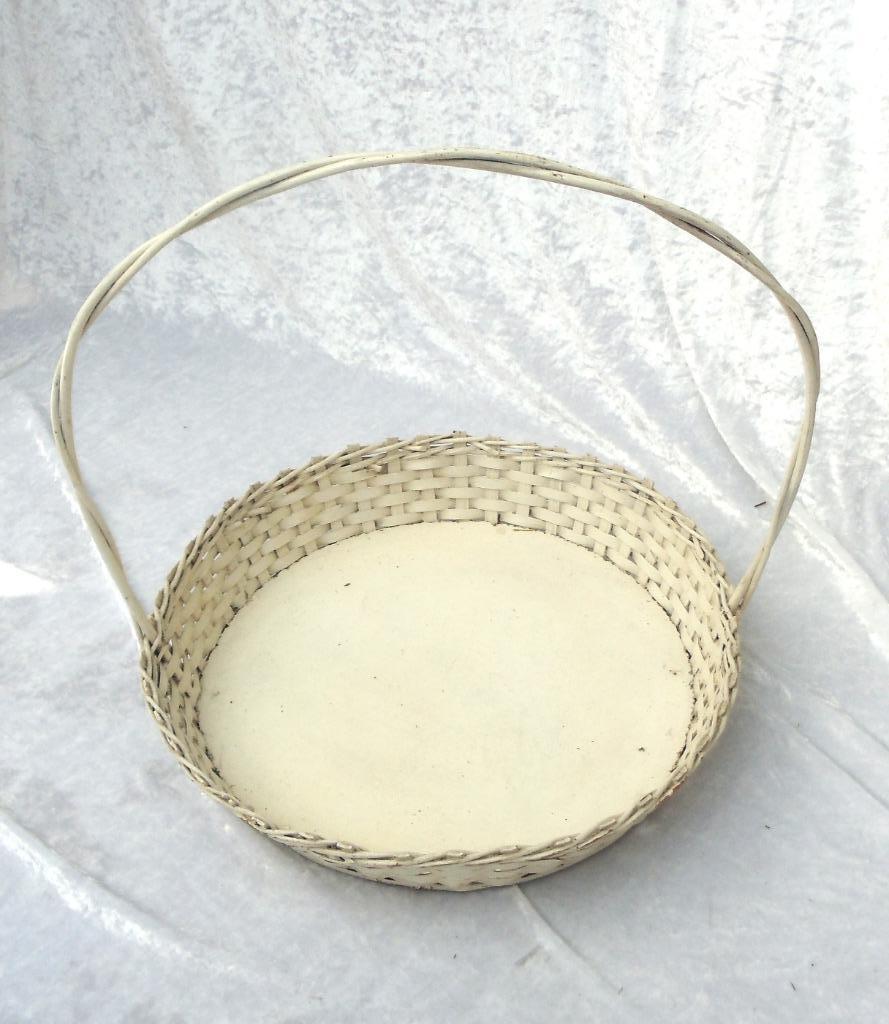 Presentatie mand rond 45 cmvoor doopsuiker - witte kleur, Enlèvement, Utilisé, Cadeau d'accouchement