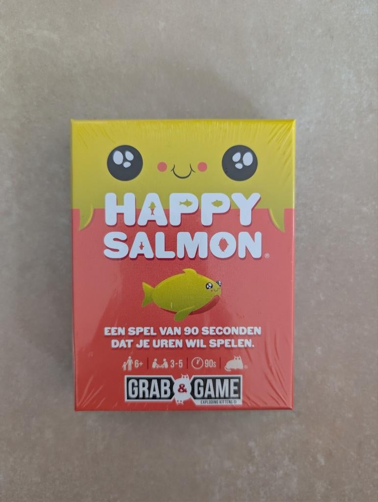 Happy Salmon Grab&Game Kaartspel Exploding Kittens *Sealed*, Vijf spelers of meer, Ophalen of Verzenden, Nieuw, Exploding Kittens