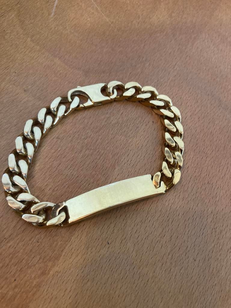 Bracelet  gourmette plaqué or, Bijoux, Sacs & Beauté, Enlèvement ou Envoi, Utilisé, Or, Autres matériaux