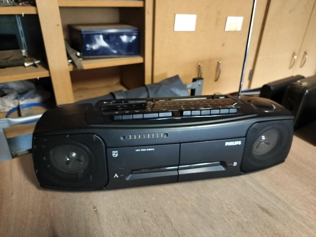 Philips AW 7292 vintage radio cassettespeler, Ophalen of Verzenden, Gebruikt, Radio