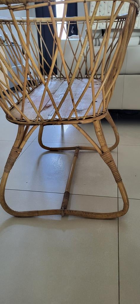 Berceau vintage  en rotin sur pied sans la garniture, Enfants & Bébés, Enlèvement, Utilisé, Berceau