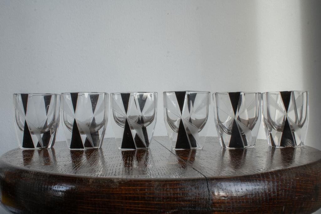 6 verres à whisky Boheme Karl Palda, verres Art Déco, Enlèvement ou Envoi