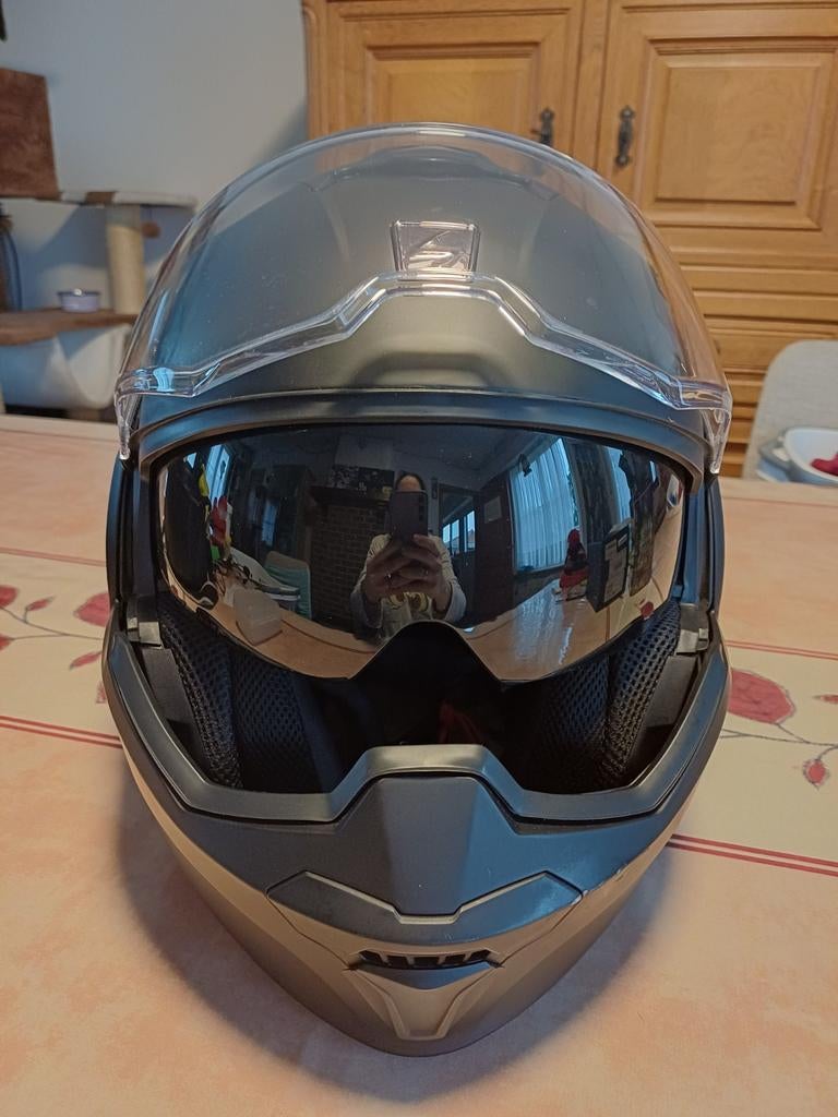 Flip-Back helm Scorpion Evo mat zwart, Motoren, Kinderen, Overige typen, Nieuw zonder kaartje, S