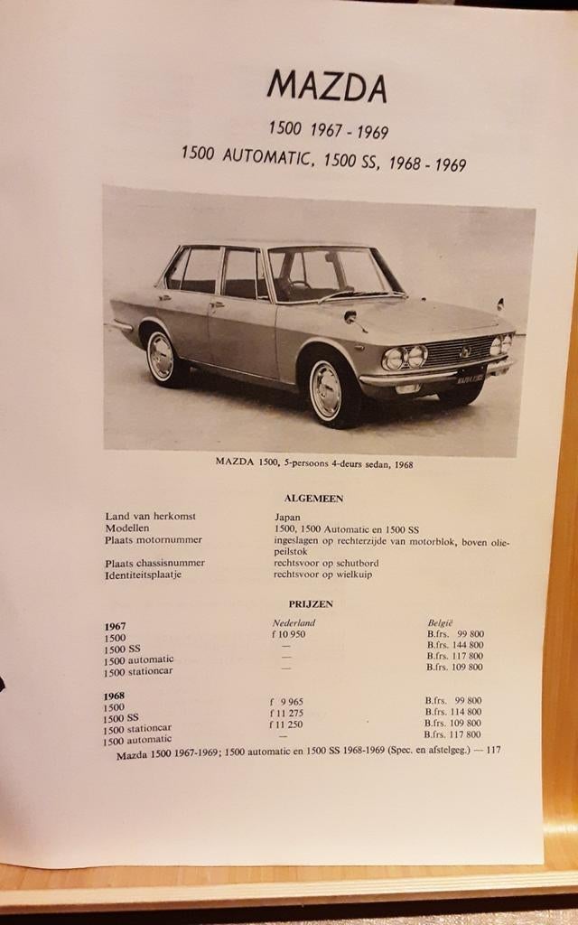 Mazda 1500 technische fiche, Boeken, Auto's | Boeken, Ophalen of Verzenden, Zo goed als nieuw, Mazda