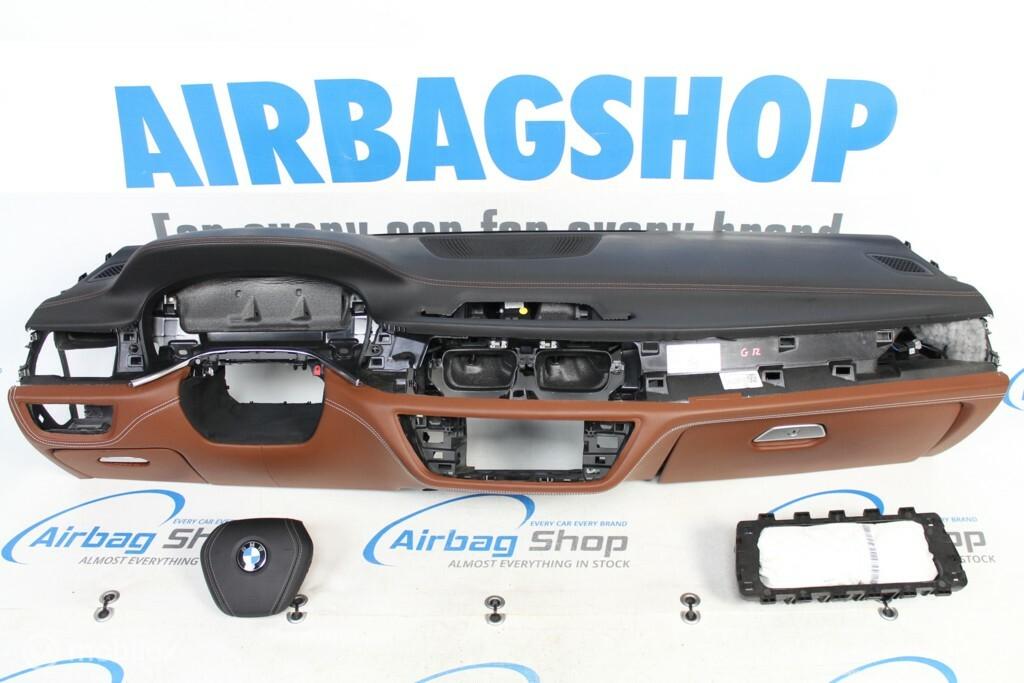 Airbag set Dashboard leer bruin cognac HUD BMW 7 G11 G12, Gebruikt, Ophalen of Verzenden
