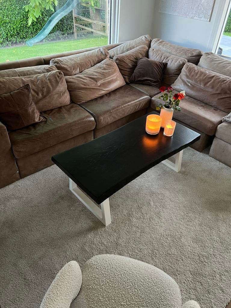 Boomstam salontafel, Ophalen, Zo goed als nieuw, Metaal