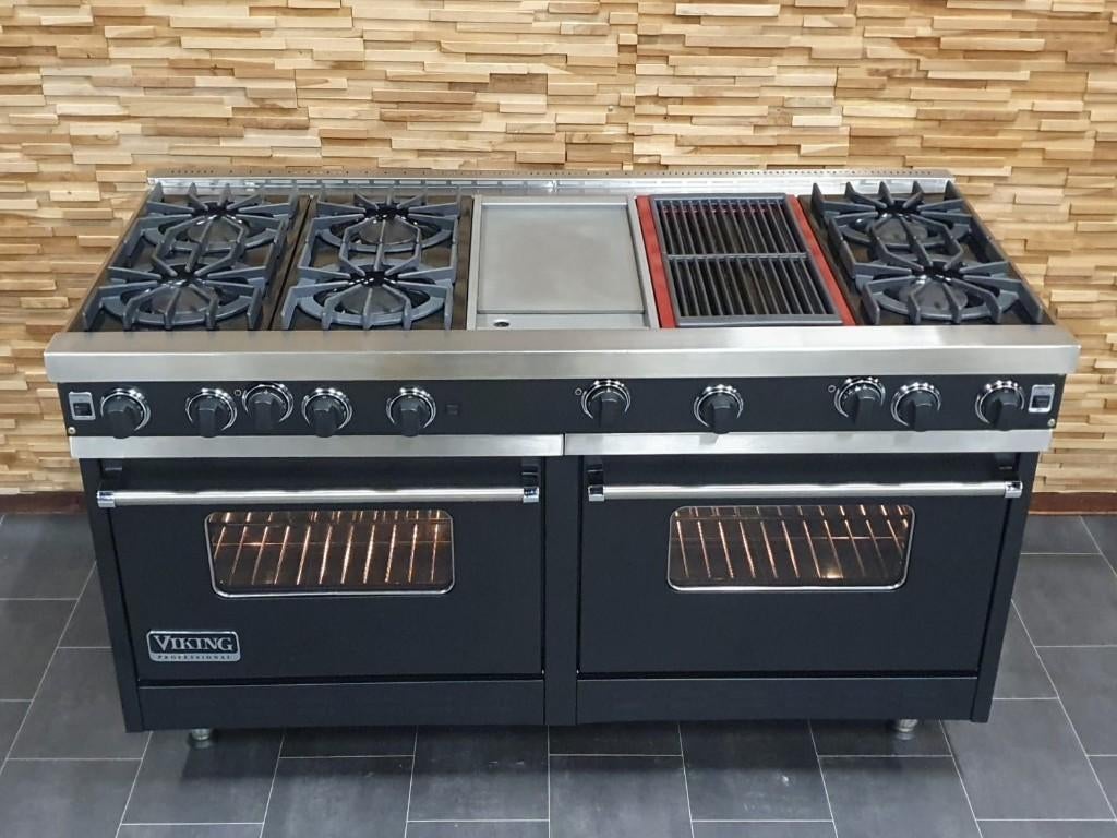 🔥Luxe Viking Fornuis 150cm zwart  GASOVENS tepan yaki grill, Elektronische apparatuur, Fornuizen, Ophalen, 60 cm of meer, Zo goed als nieuw