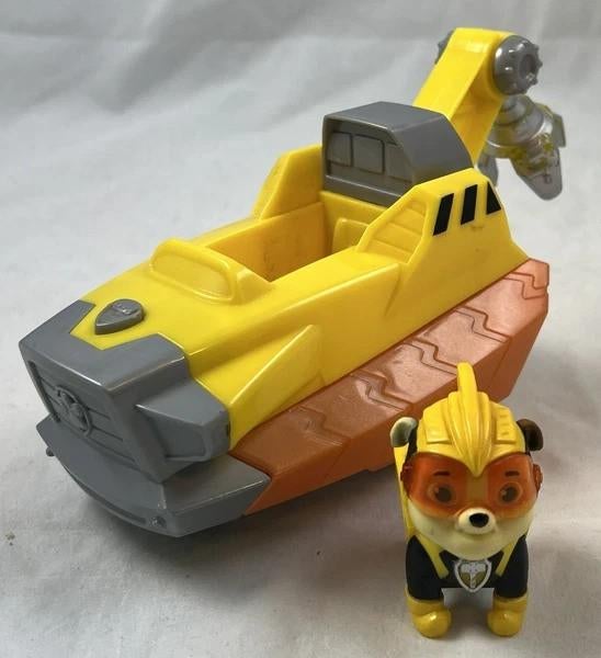 PAW Patrol Rubble Licht Geluid Voertuig Mighty Pups Charged, Verzenden, Zo goed als nieuw