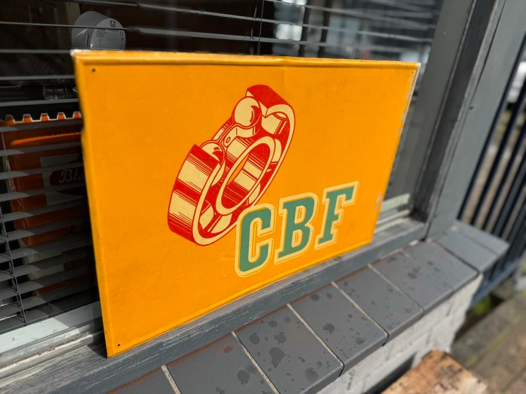 CBF Lagers oud reclamebord, Verzamelen, Ophalen of Verzenden, Gebruikt, Reclamebord