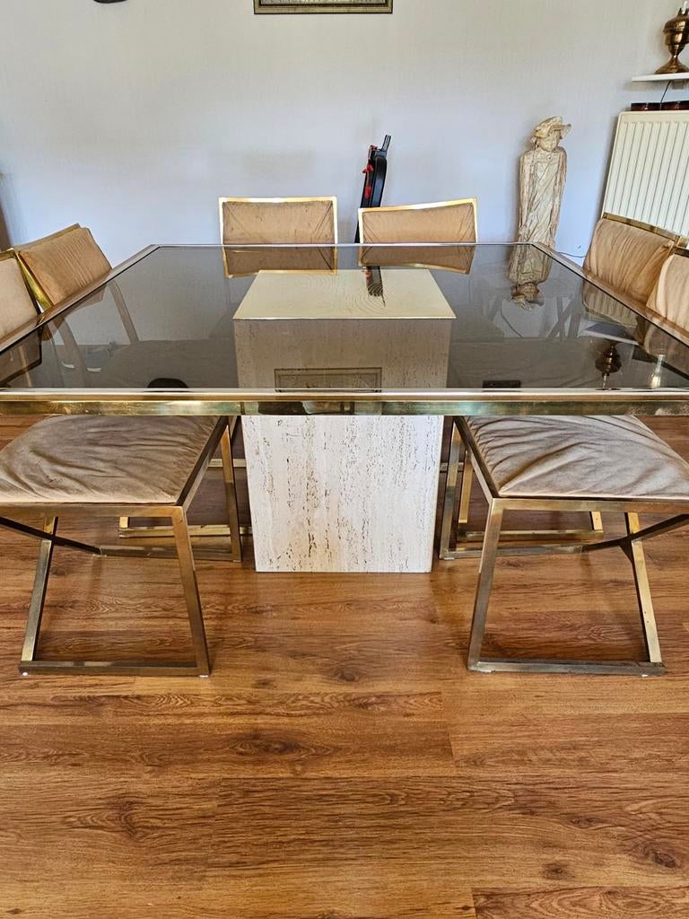 Tafel Roger Vanhevel, Brons en travertin, Ophalen