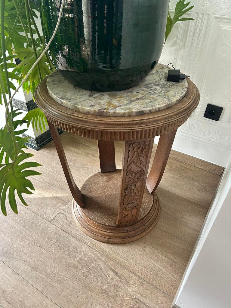 Bijzettafel met marmer, Ophalen, Zo goed als nieuw