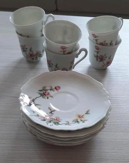 6 tasses café Jammet-Seignolles Limoges Exclusivité Magnolia, Antiquités & Art, Enlèvement