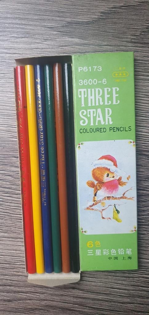 Ongeslepen vintage Three Star kleurpotloden, Hobby & Loisirs créatifs, Dessin, Enlèvement ou Envoi, Neuf, Crayon ou Feutre
