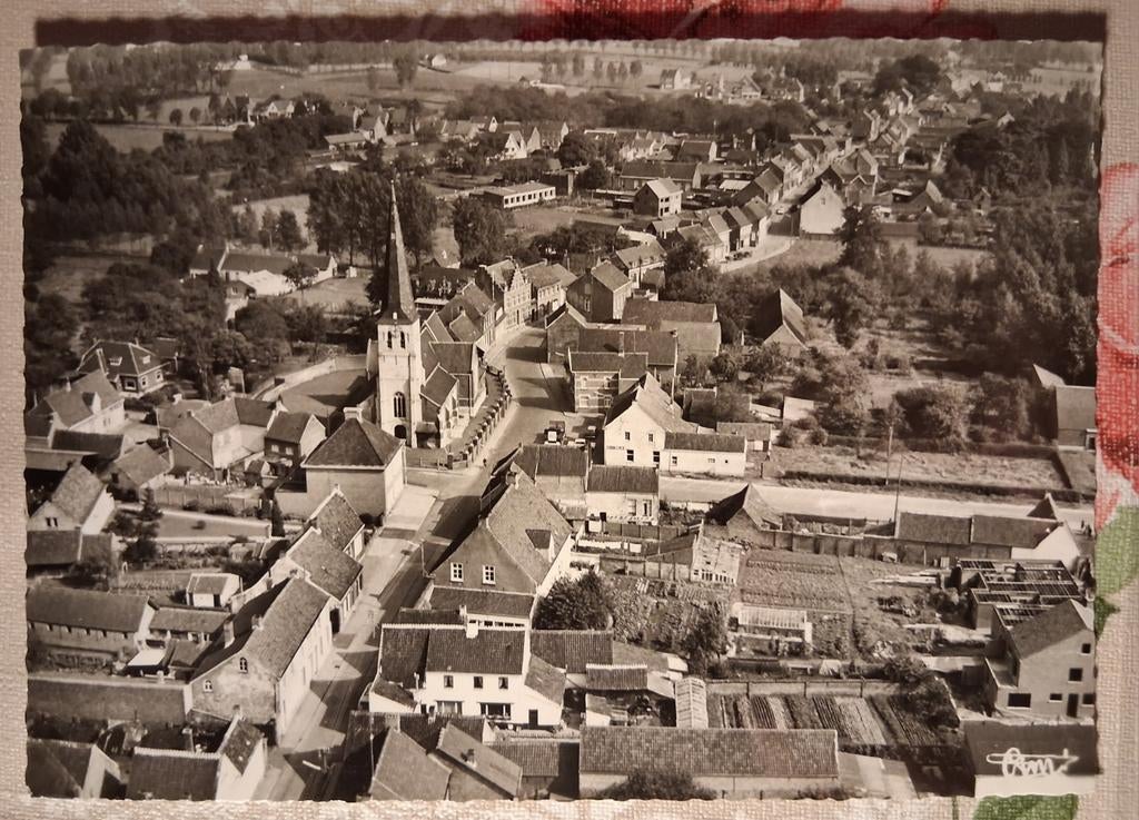 Vintage Postkaart Elversele St. Niklaas Waas Luchtopname, Ophalen of Verzenden