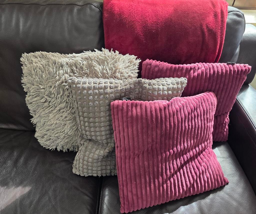 Kussens en plaid, Huis en Inrichting, Ophalen of Verzenden, Grijs