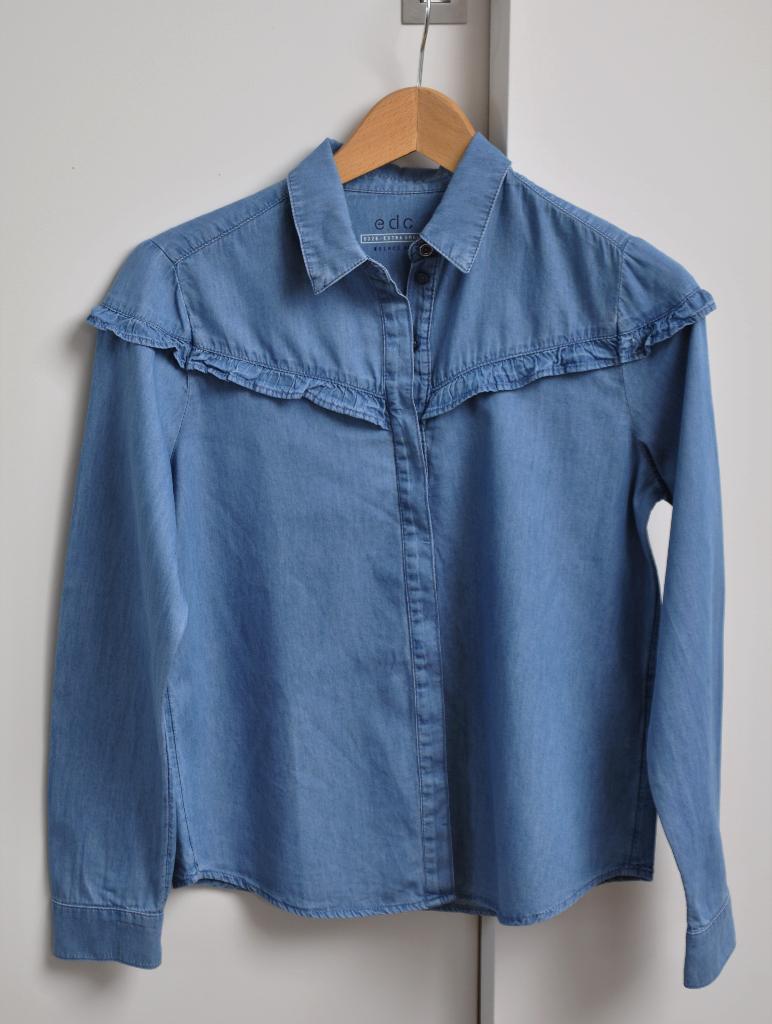 F86.Chemisier en jean – Femme – Taille XS – EDC by Esprit, Enlèvement ou Envoi, Comme neuf, Taille 34 (XS) ou plus petite, EDC Esprit