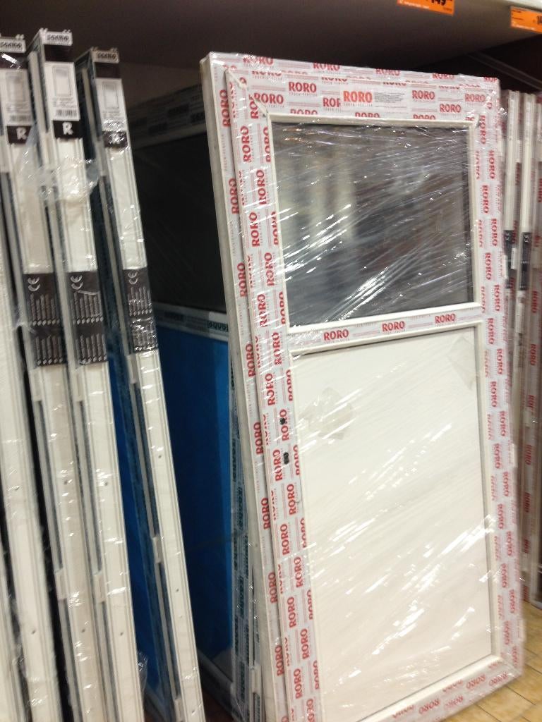 PORTE PVC BLANCHE – DOUBLE VITRAGE Poignée + barillet, Enlèvement, Neuf, Double vitrage