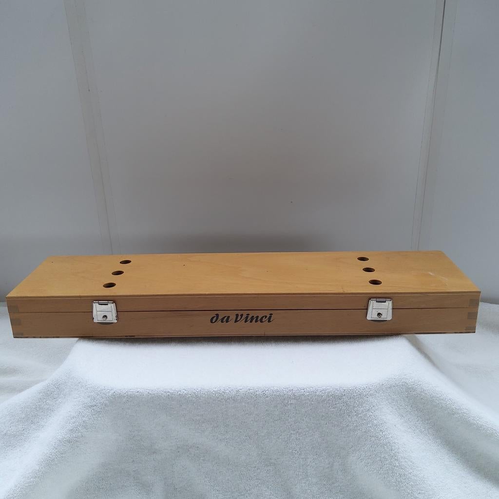 Houten box voor transporteren van penselen., Hobby en Vrije tijd, Ophalen of Verzenden, Gebruikt