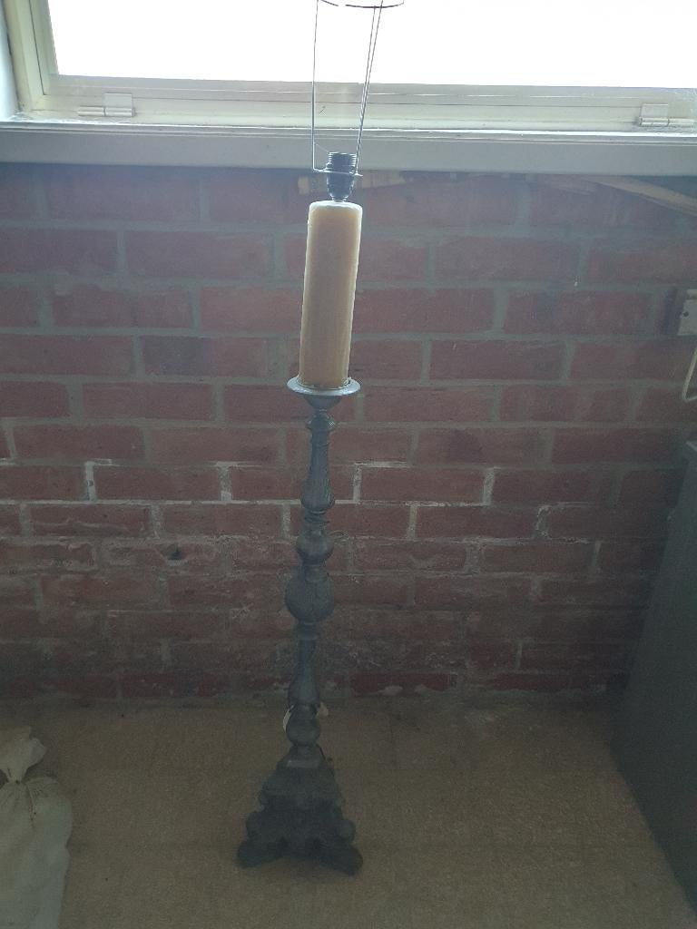 Tinnen kandelaar, Antiek en Kunst, Ophalen, Overige materialen