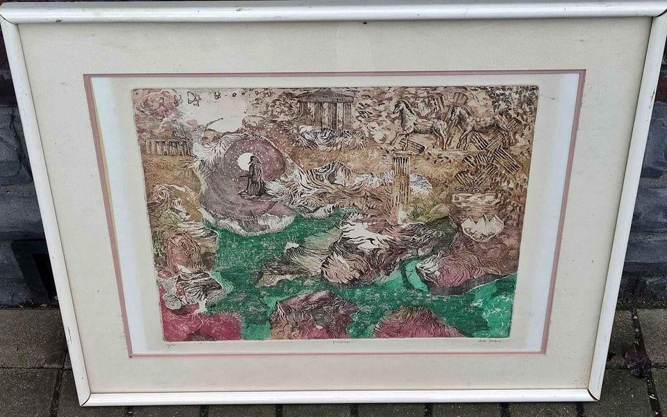 eau forte paysage signe anne dehon, Antiquités & Art, Enlèvement, Paysage