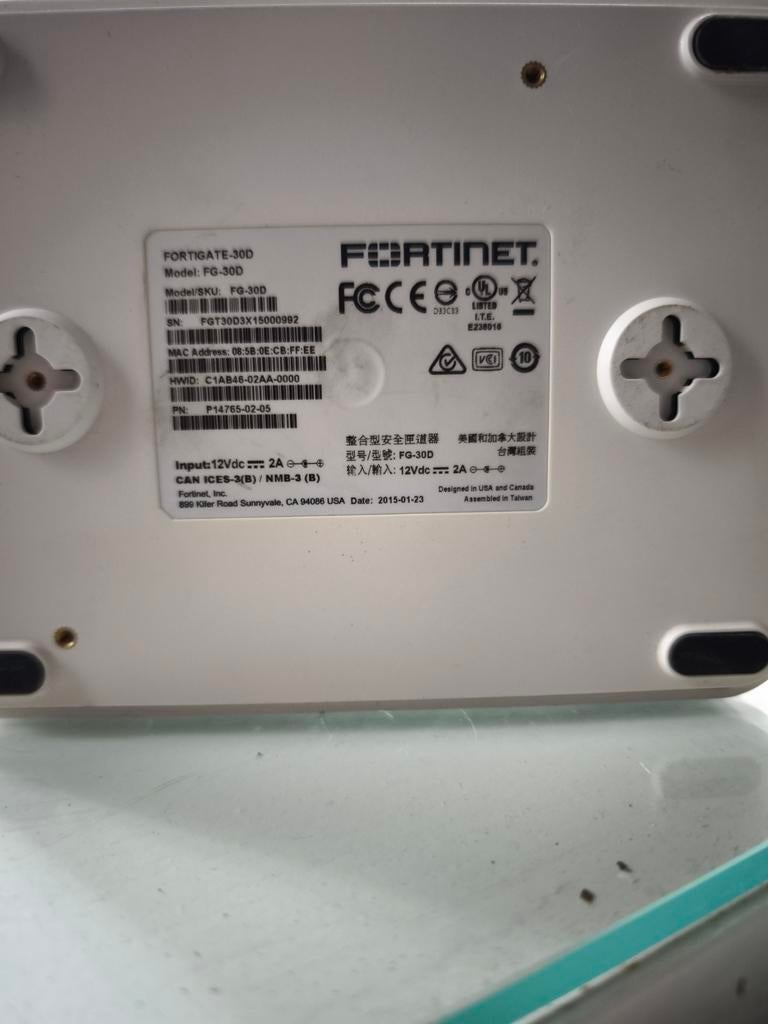 Firewall Fortigate 30D, Ophalen