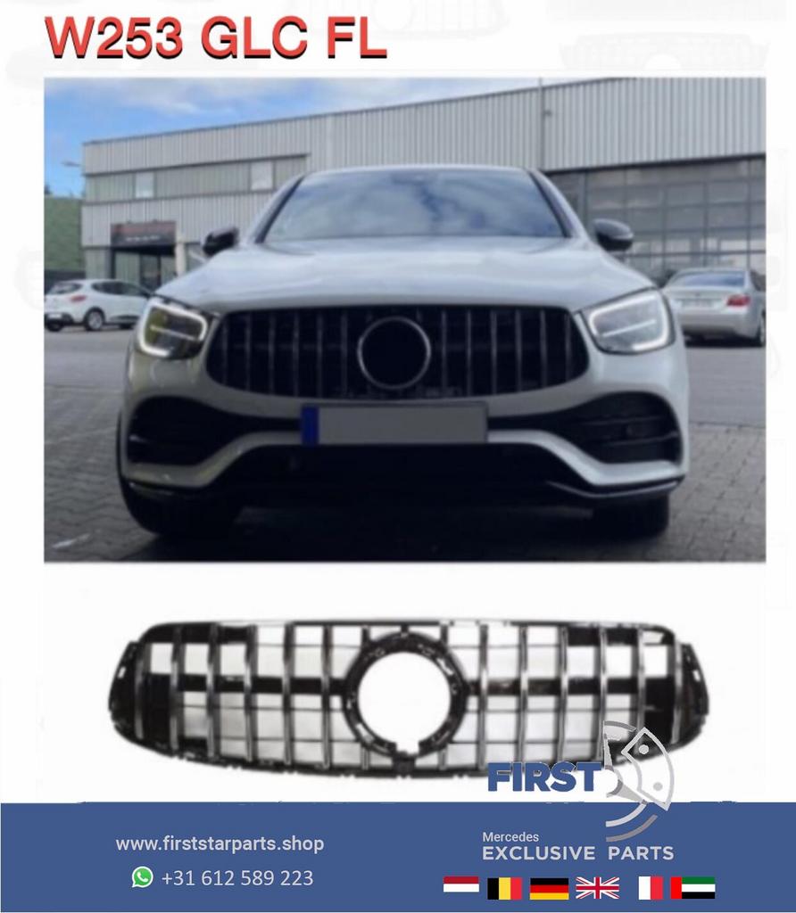 W253 X253 GLC FACELIFT AMG GT GRIL 2019-2022 ZWART/CHROOM PA, Auto-onderdelen, -, -, -