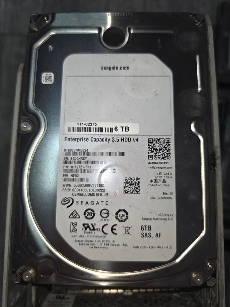Seagate Enterprise v4 6TB SAS (11 available), Computers en Software, Harde schijven, Intern, Gebruikt, SAS, Server