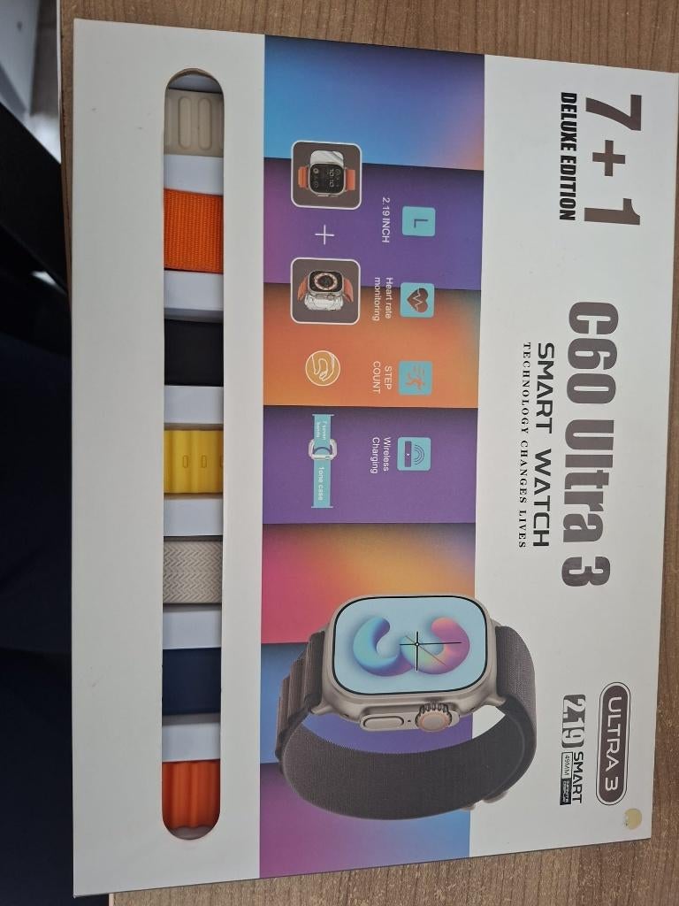 C60 Ultra 3 Smart Watch, Handtassen en Accessoires, Smartwatches, Overige merken, Ophalen of Verzenden, Zo goed als nieuw, Waterdicht