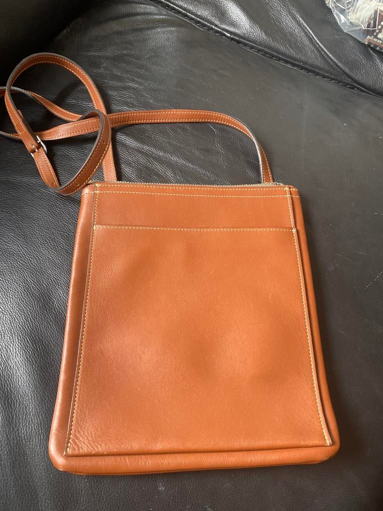 Sac en cuir vetitab’e, Enlèvement ou Envoi, Comme neuf, Brun, Sac à bandoulière