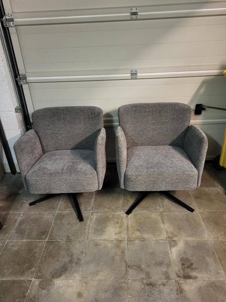 2 fauteuils pivotants gris – état impeccable, Maison & Meubles, Fauteuils, Enlèvement