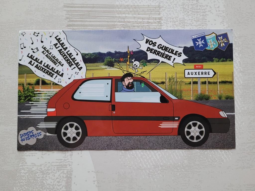 TINTIN très rare autocollant football club Auxerre, Collections, Enlèvement ou Envoi, Tintin