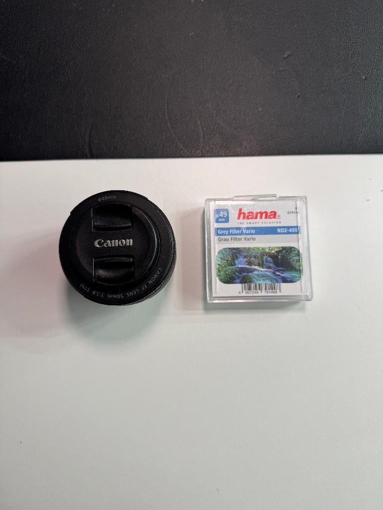 Canon EF 50mm f/1.8 STM + VND2-400, Enlèvement, Comme neuf, Lentille standard
