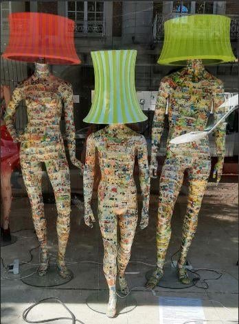 POP ART staande lampen Donald Duck magazine paspop, Huis en Inrichting, Ophalen, Zo goed als nieuw, Overige materialen, Pop art