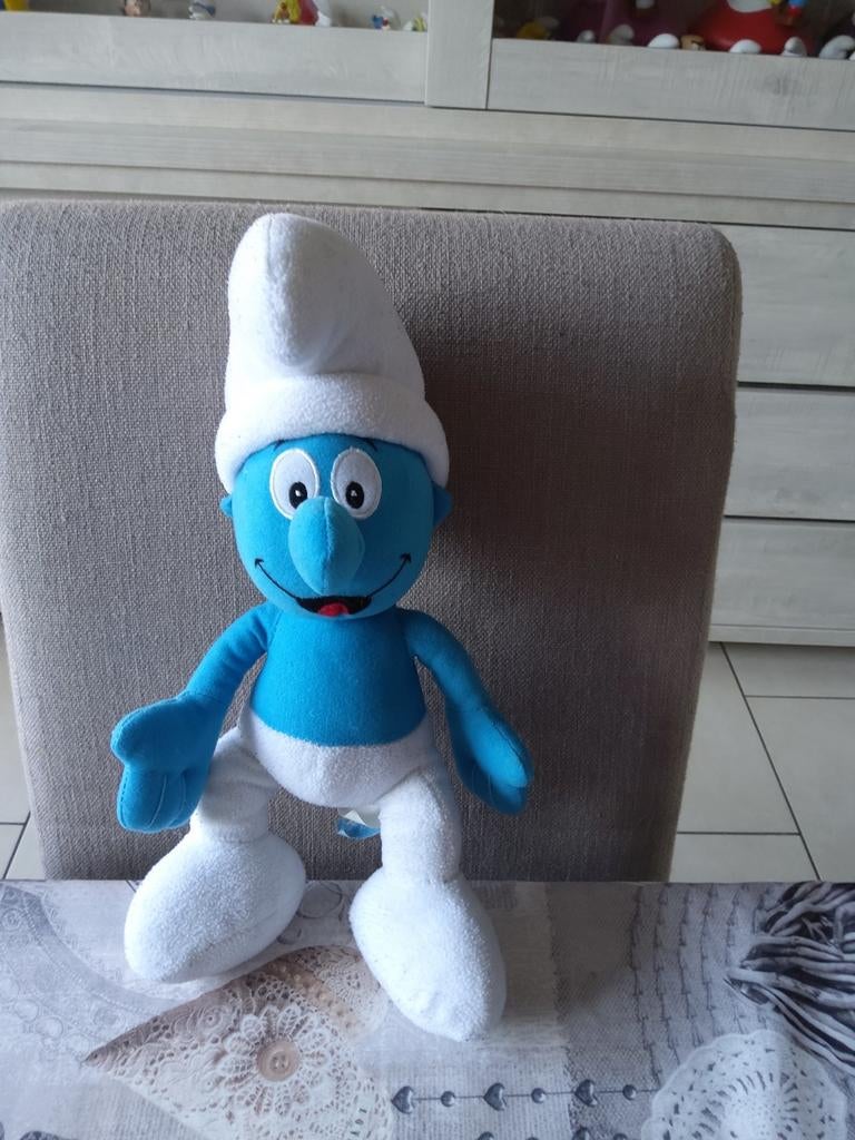 Peluche Schtroumpf Normal, Collections, Enlèvement ou Envoi, Utilisé, Poupée, Figurine ou Peluche