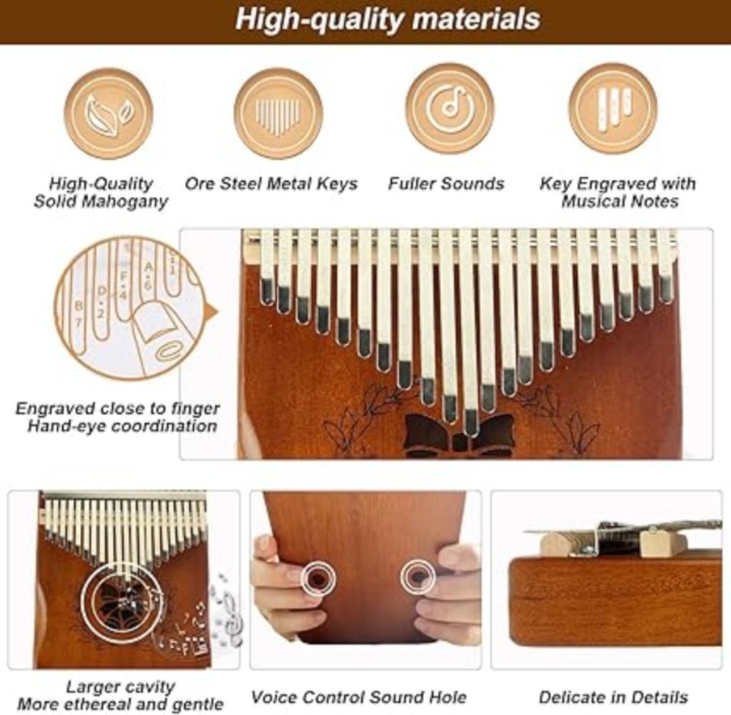 Piano à pouce portable en bois Kalimba LIVRAISON GRATUITE, Neuf, -, -, TECHFECTION