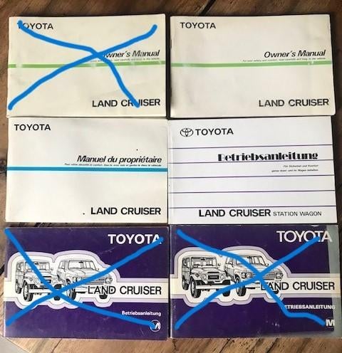 Toyota Land Cruiser oldtimer manuels d'instructions, Autos : Divers, Modes d'emploi & Notices d'utilisation, Enlèvement ou Envoi