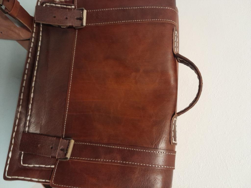 Sac à bandoulière en cuir, Enlèvement, Neuf, Brun, Cuir